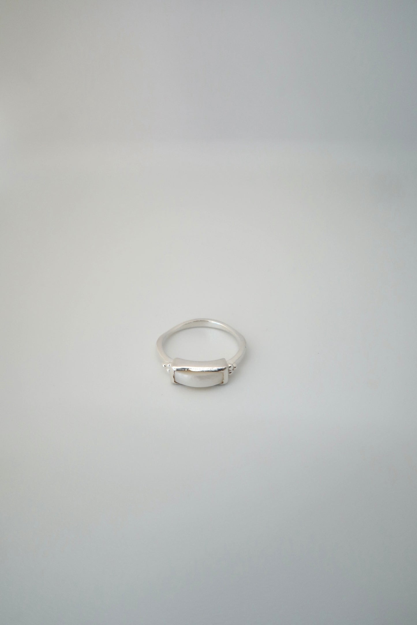 925 silver and pearl ring, elegance, stacking rectangle ring