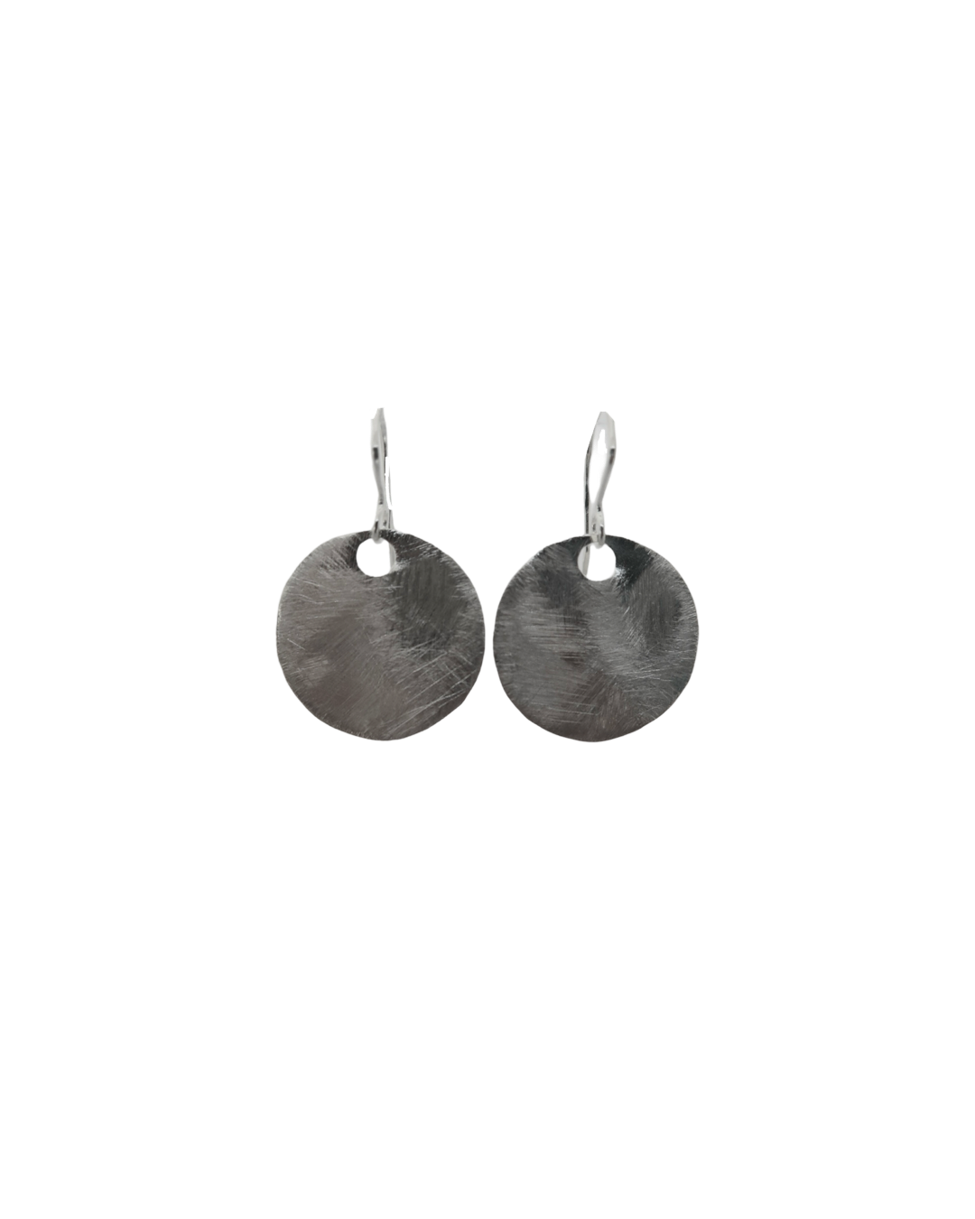 Handmade earrings, round disc earrings, 925 silver, lightweight