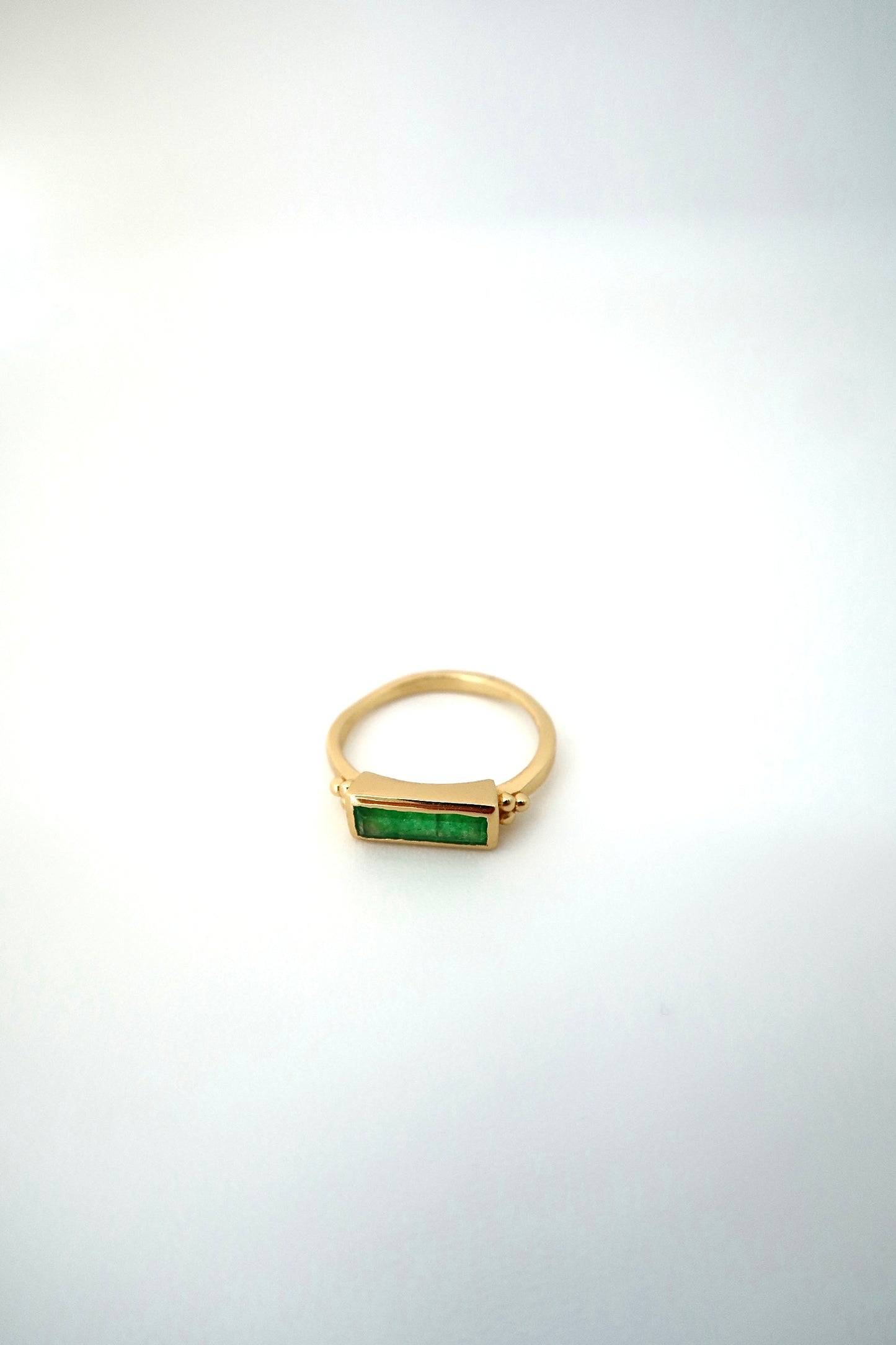 Gold plated, jade, elegance, stacking rectangle ring