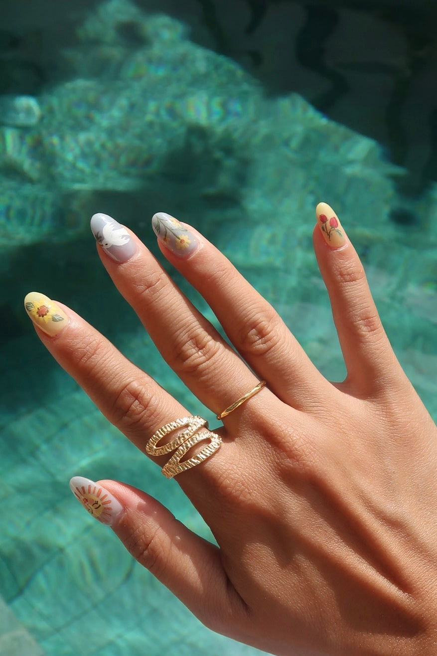 gold plated textured ring