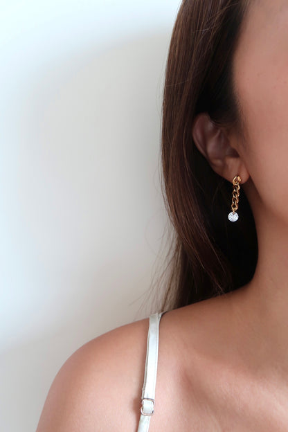 Karana Crystal Drop Chain Earrings