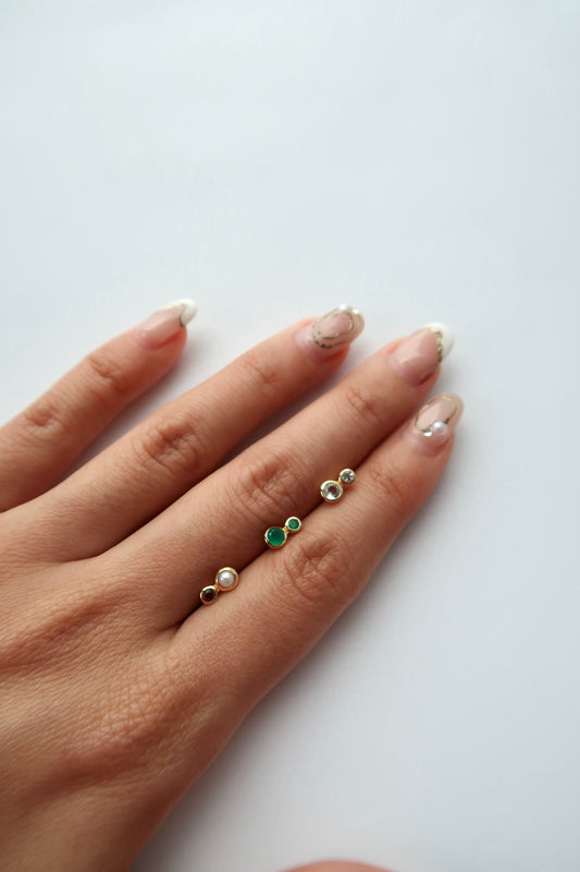 Bubble Stud Earrings- Gold
